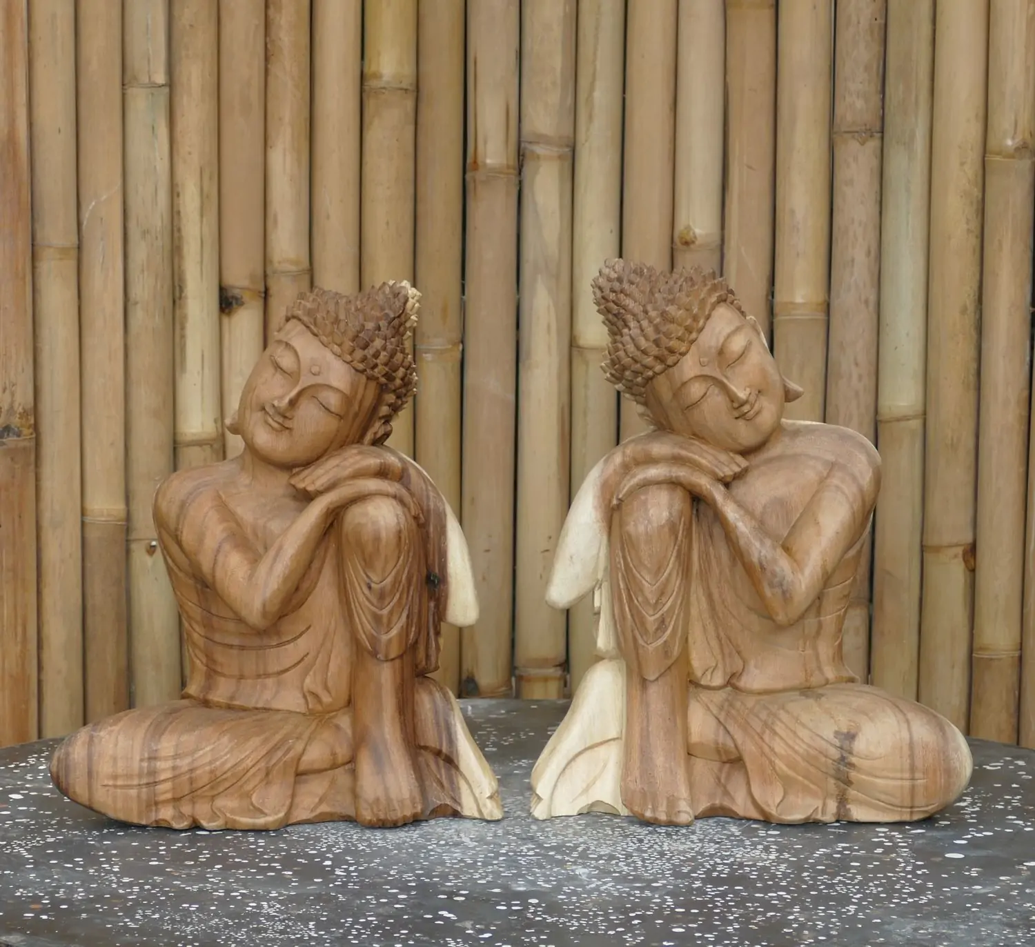  Product image 6 of the product “2 set buddha relax made from suar wood, 40cm Height ”